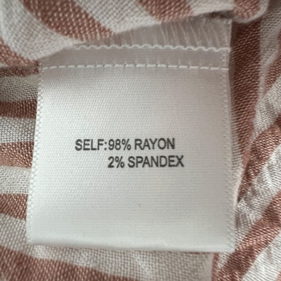 Jane & Delancey Striped Button Front Women's Short Sleeve Top Size Medium - Picture 9 of 11
